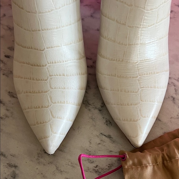 Paris Texas Ivory Croc-Embossed Heeled Boots - Picture 5 of 7